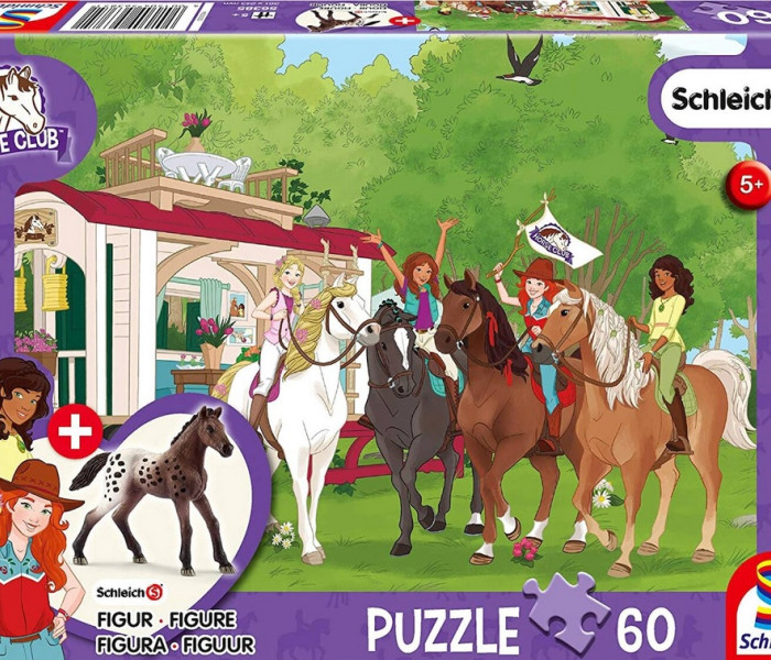 Puzzle - Schmidt - Przejażdżka konna + figurka Schleicha