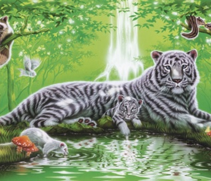 Puzzle -  - Przy wodospadzie - Puzzle Panoramiczne