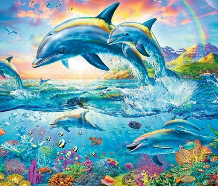 Puzzle - Trefl - Rodzina delfinów